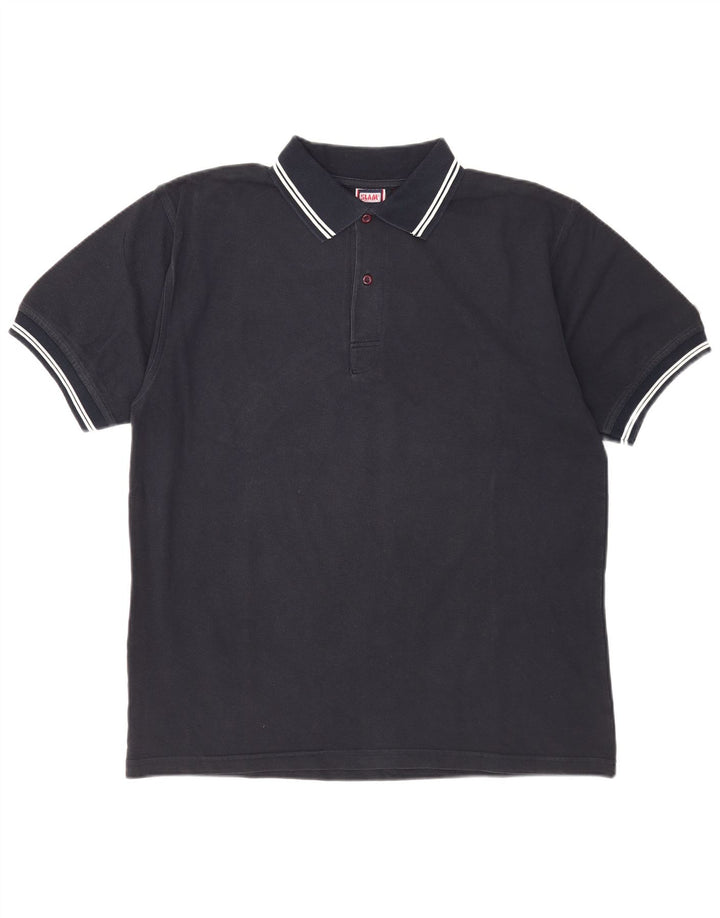 Camisa polo masculina Slam grande algodão azul marinho