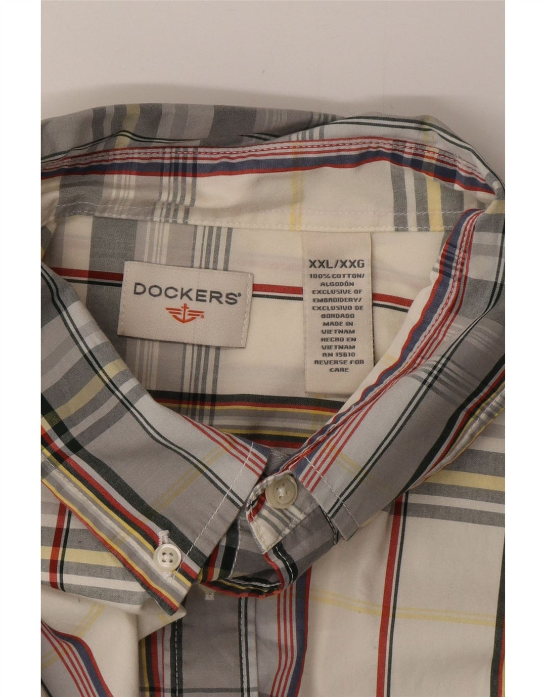 Camisa masculina DOCKERS 2XL algodão xadrez multicolorido