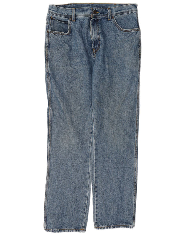 Wrangler masculino regular fit jeans reto W34 L32 algodão azul