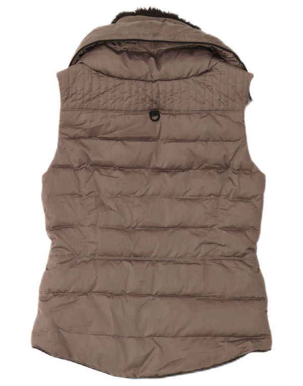 Zara Womens Oversized acolchoado Gilet UK 6 XS poliéster cinza