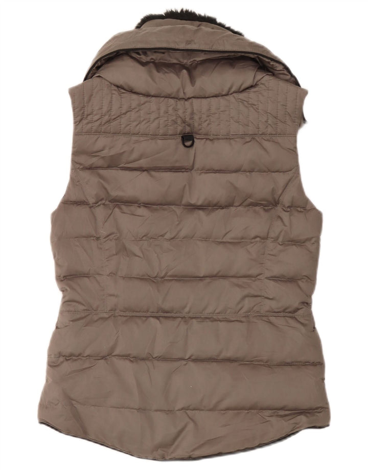Zara Womens Oversized acolchoado Gilet UK 6 XS poliéster cinza
