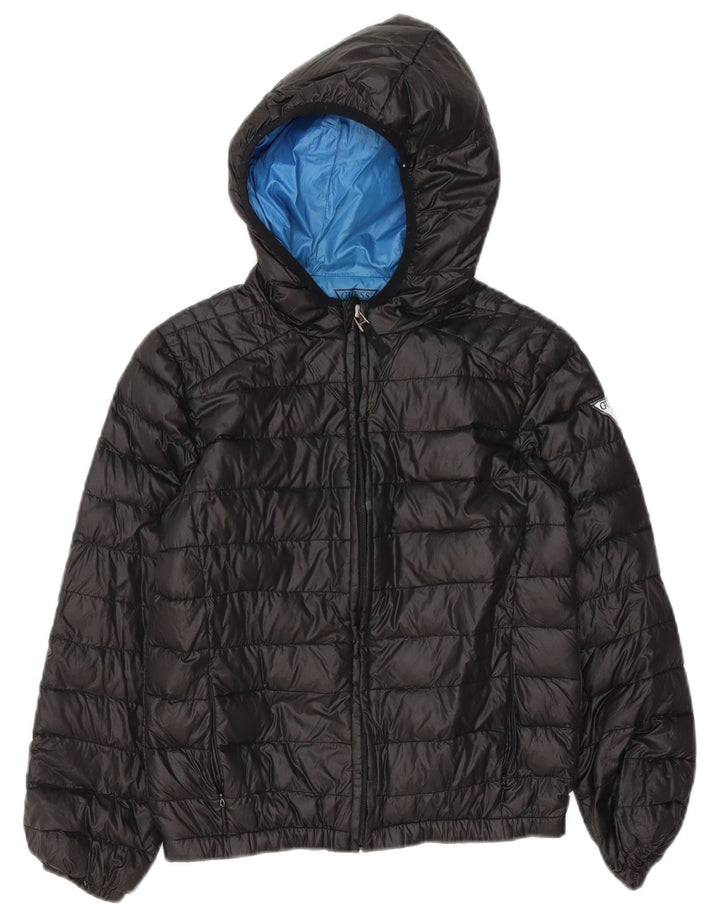 Casaco acolchoado com capuz Guess Boys 9-10 anos poliéster preto