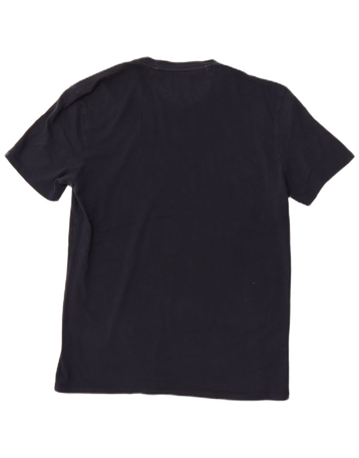 Zara Mens Slim Fit T-Shirt Top XL Azul Marinho