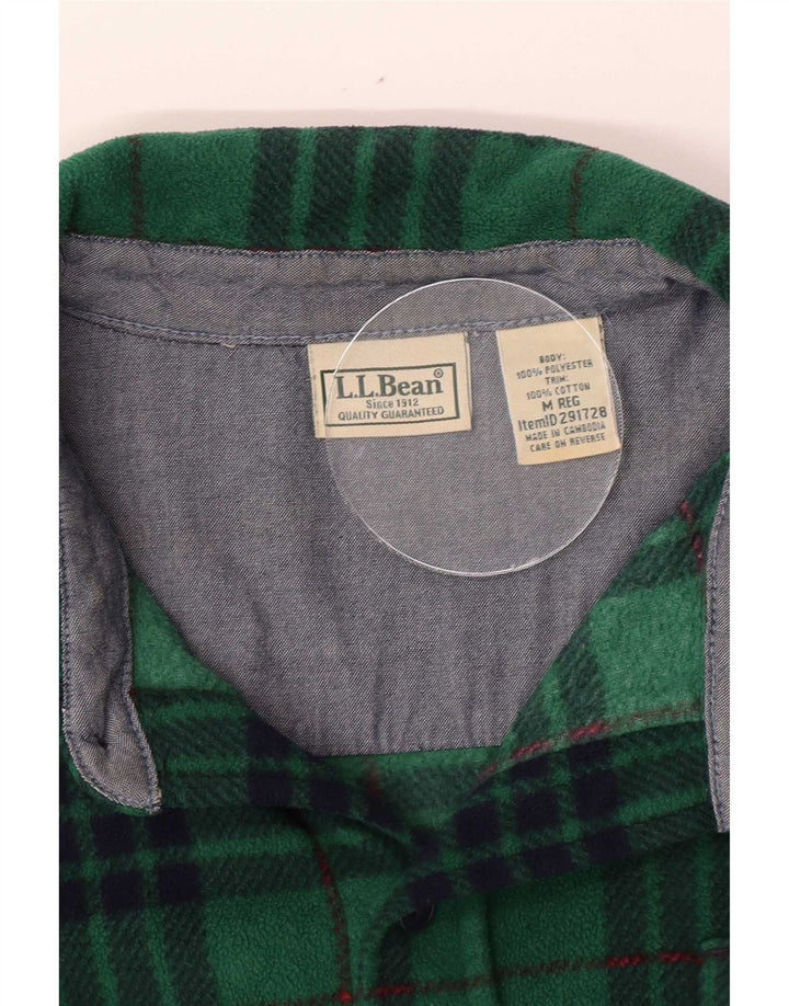 Camisa masculina de lã L.L.Bean poliéster xadrez verde médio