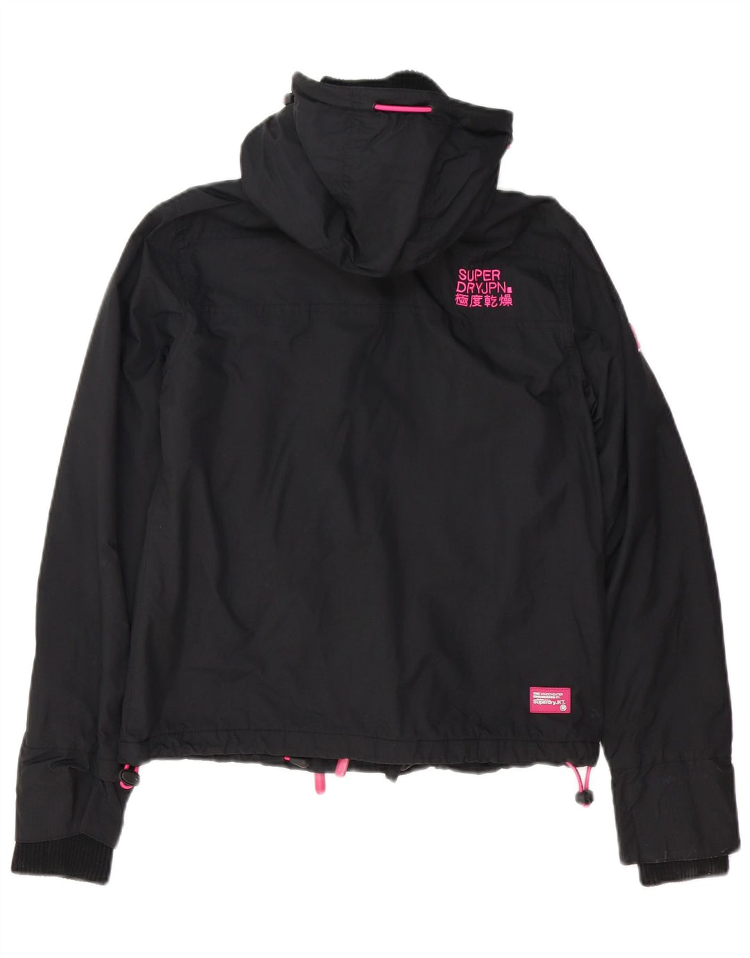 Jaqueta corta-vento superdimensionada feminina SUPERDRY Reino Unido 10 pequena preta