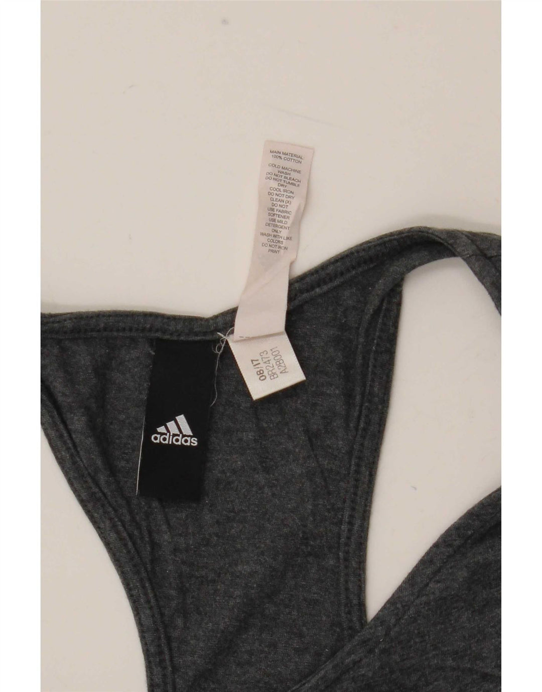 Adidas Womens Graphic Vest Top UK 12 Médio Algodão Cinza