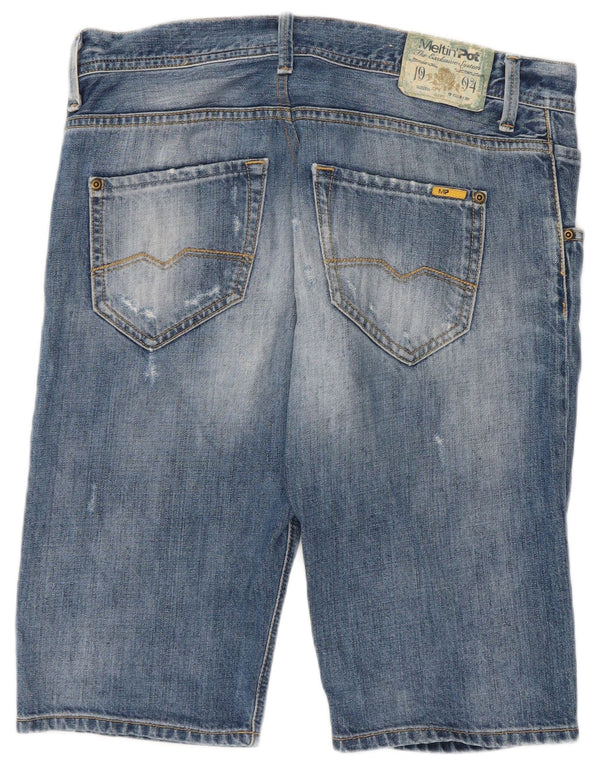 Meltin' Pot Mens Angry Birds Shorts jeans desgastados W29 algodão azul médio