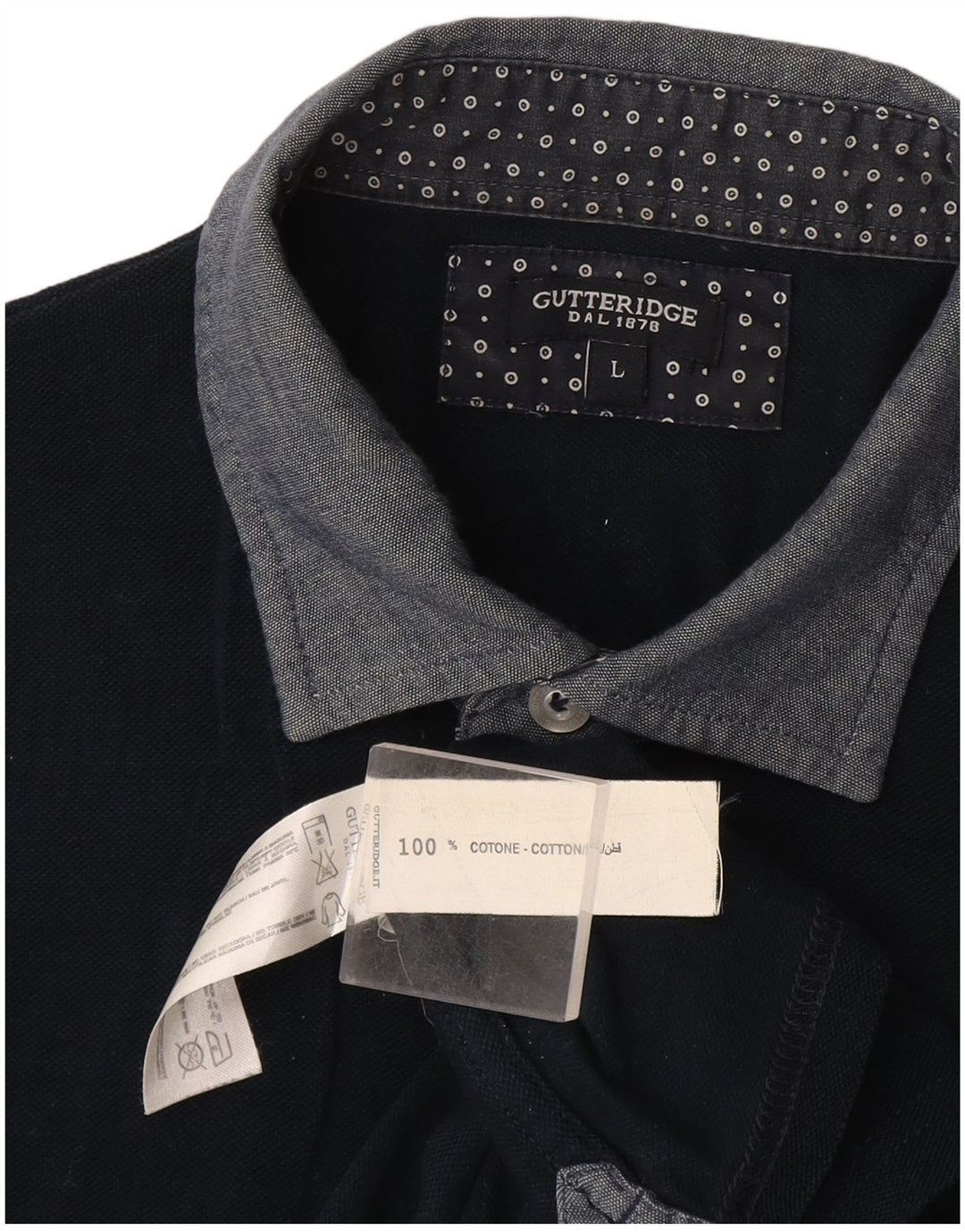 Camisa polo masculina Gutteridge grande algodão azul marinho