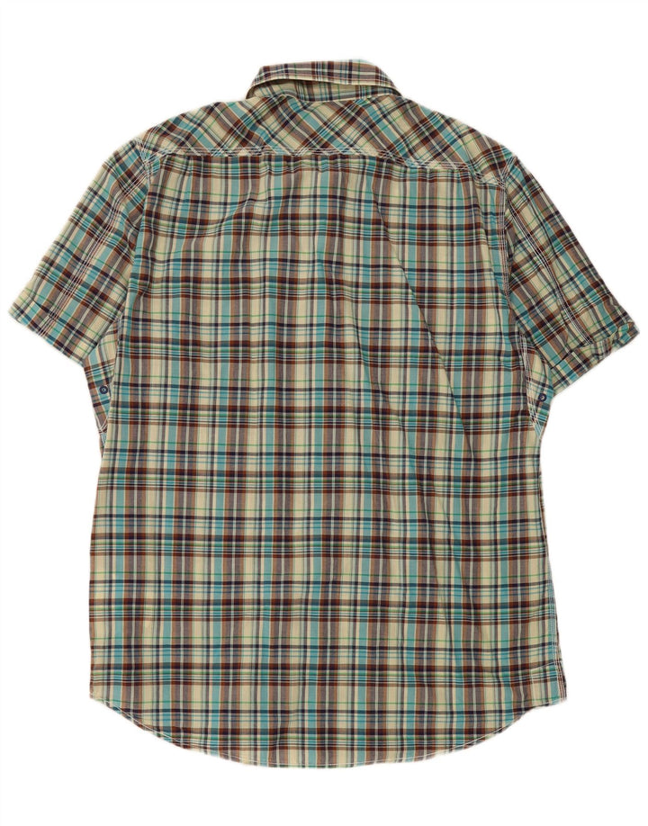 Camisa masculina Marlboro Classics Slim Fit de manga curta XL xadrez multicolorida