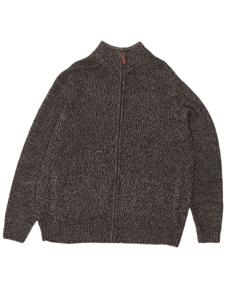 Suéter cardigã masculino James Pringle XL cinza manchado acrílico