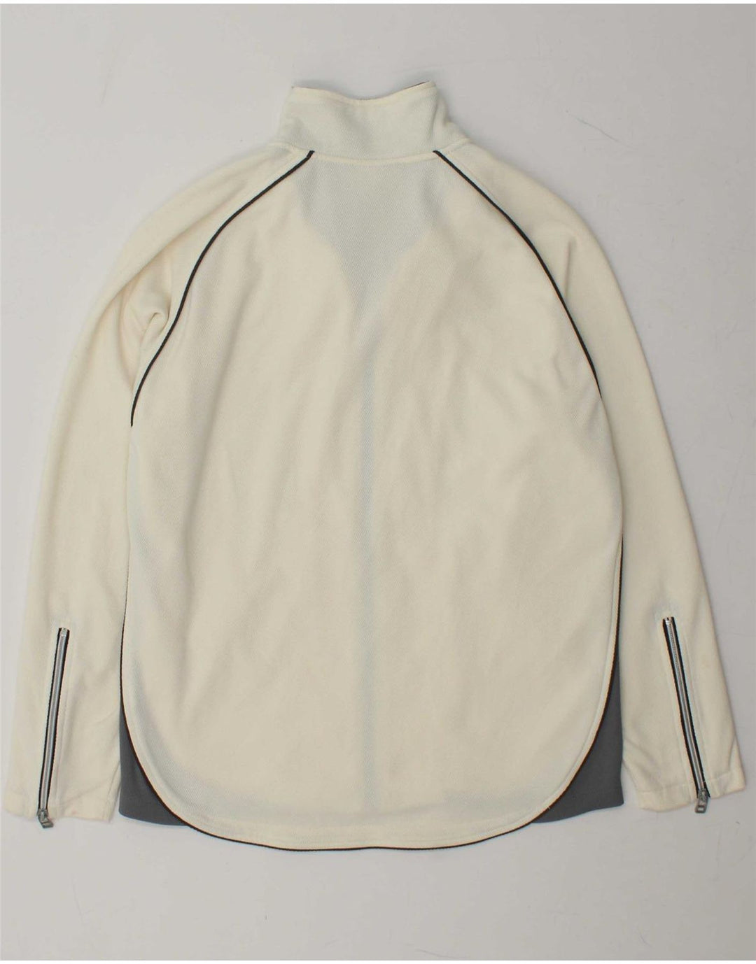 ASICS Womens Tracksuit Top Jacket UK 16 Grande bloco colorido branco