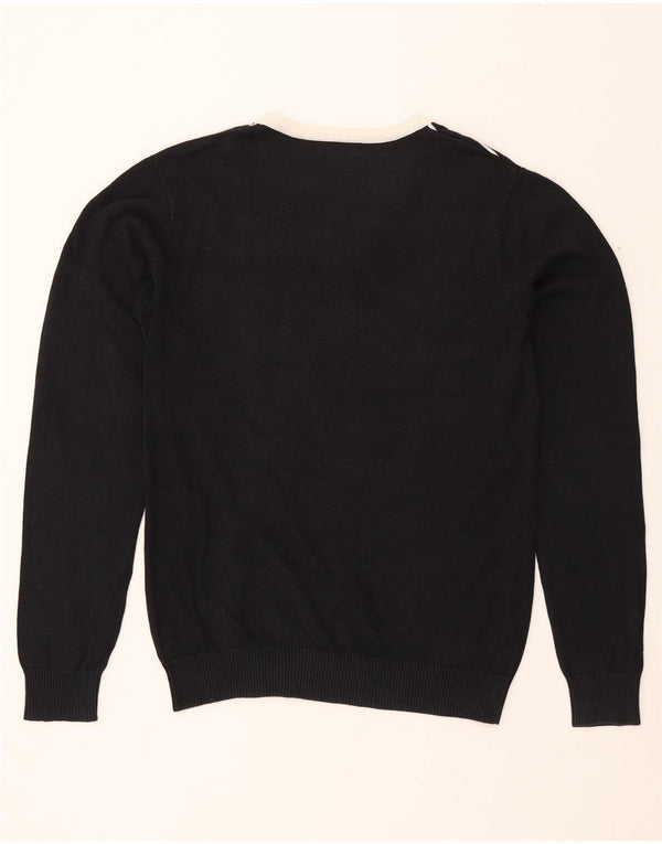 Suéter masculino JACK & JONES com decote em V grande listrado preto