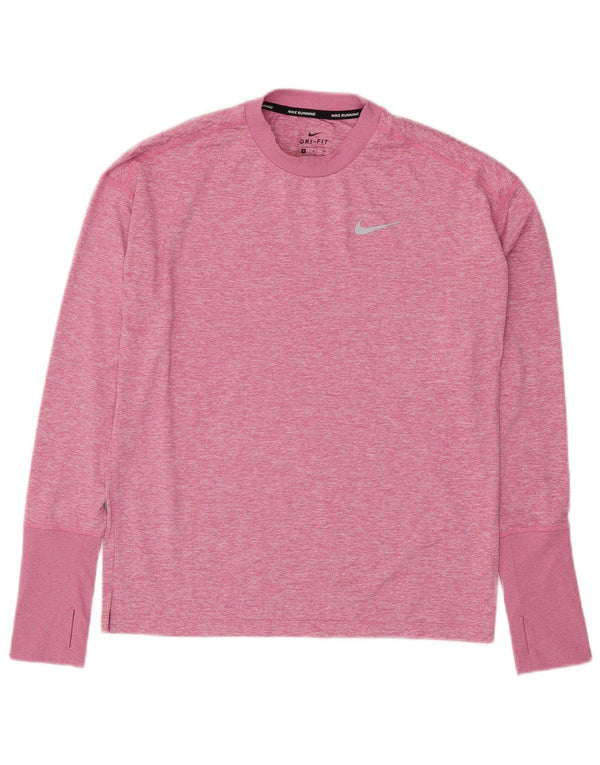 NIKE Masculino Dri Fit Top Manga Longa Pequeno Rosa Flecked