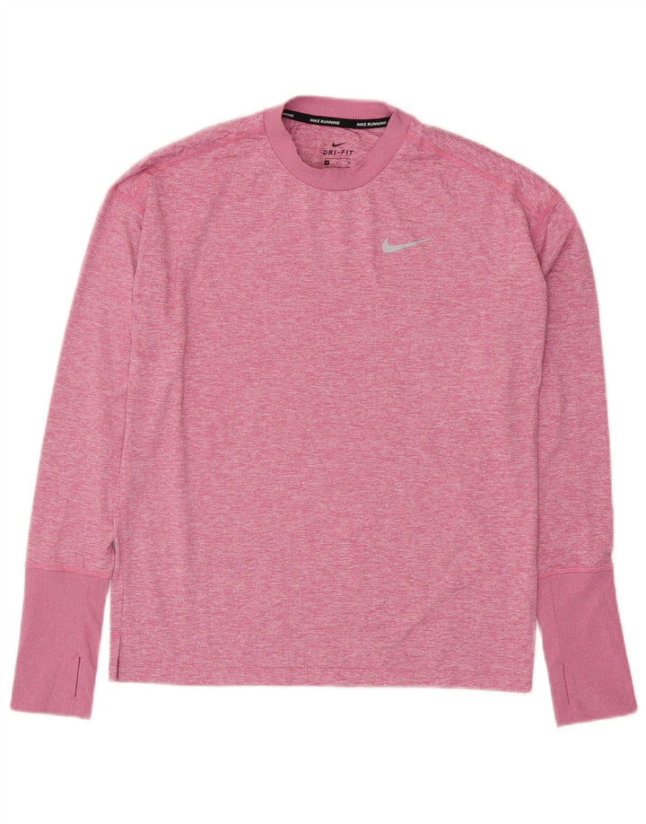 NIKE Masculino Dri Fit Top Manga Longa Pequeno Rosa Flecked