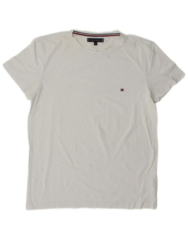 Camiseta masculina Tommy Hilfiger Top médio algodão branco