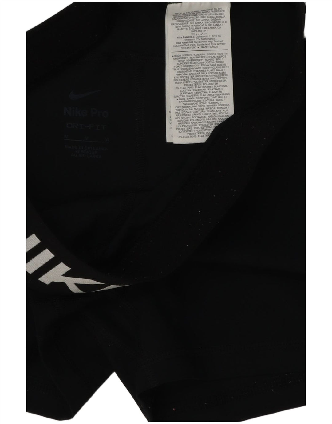 Nike Womens Dri Fit Graphic Sport Shorts UK 12 Médio Preto Poliéster