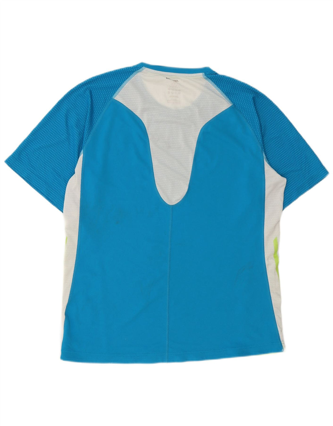 Adidas Mens Climacool Camiseta Top Grande Azul Colorblock Poliéster