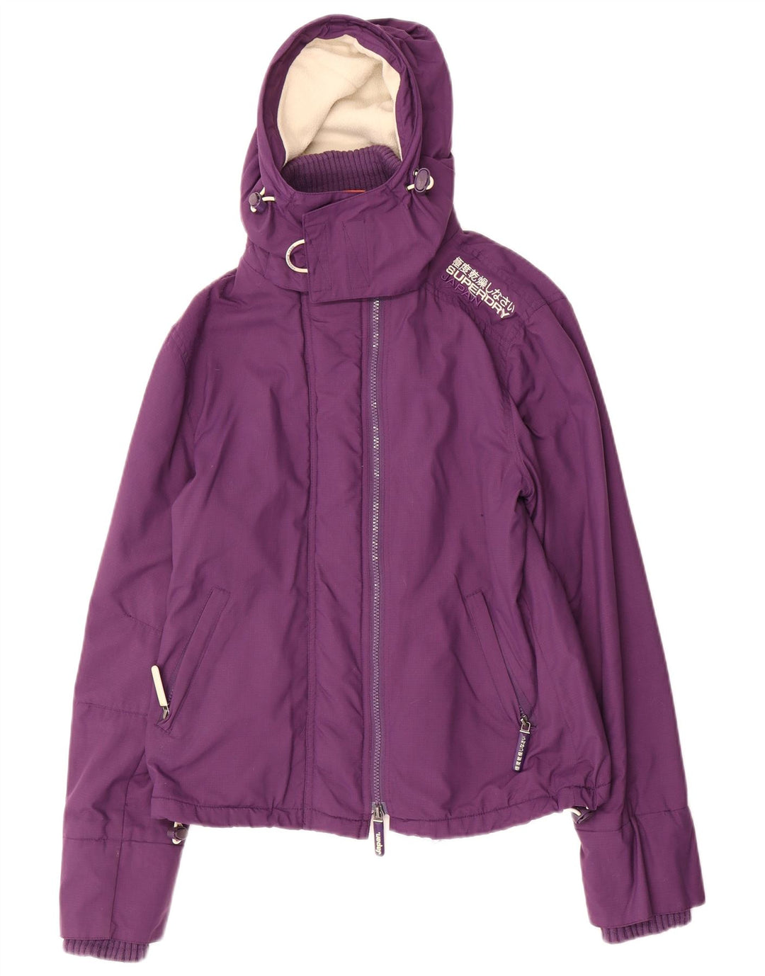 Jaqueta corta-vento feminina Superdry The Windcheater UK 12 médio roxo