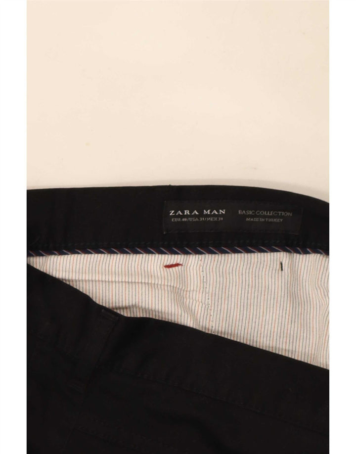 Zara Mens Slim Chino Calças EU 40 Médio W31 L27 Preto
