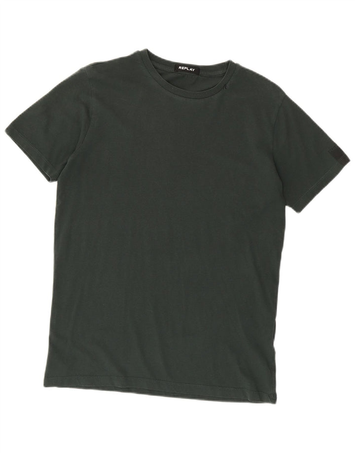 Camiseta masculina Replay Top médio algodão verde