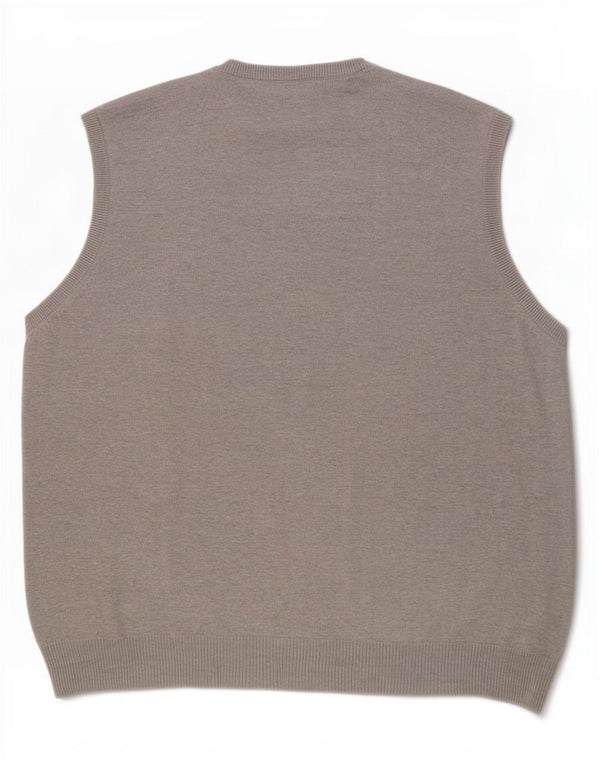 Regata masculina Marks & Spencer Blue Harbor Vest 2XL algodão manchado cinza