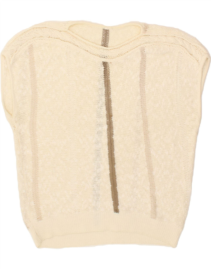 VINTAGE Womens Vest Tank Top UK 18 XL Off White Vintage Vintage and Second-Hand Vintage from Messina Hembry 