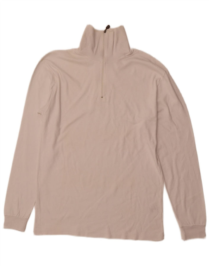 CONTE OF FLORENCE Pulôver feminino com zíper e gola alta IT 52 2XL branco