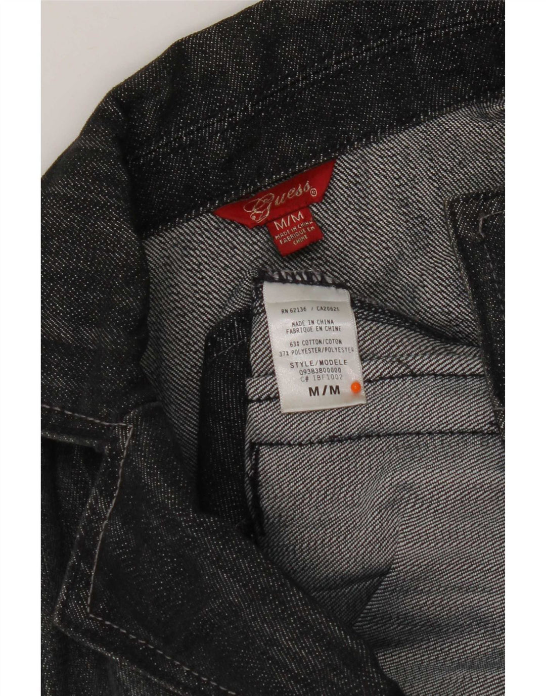Jaqueta jeans feminina Guess UK 12 algodão preto médio
