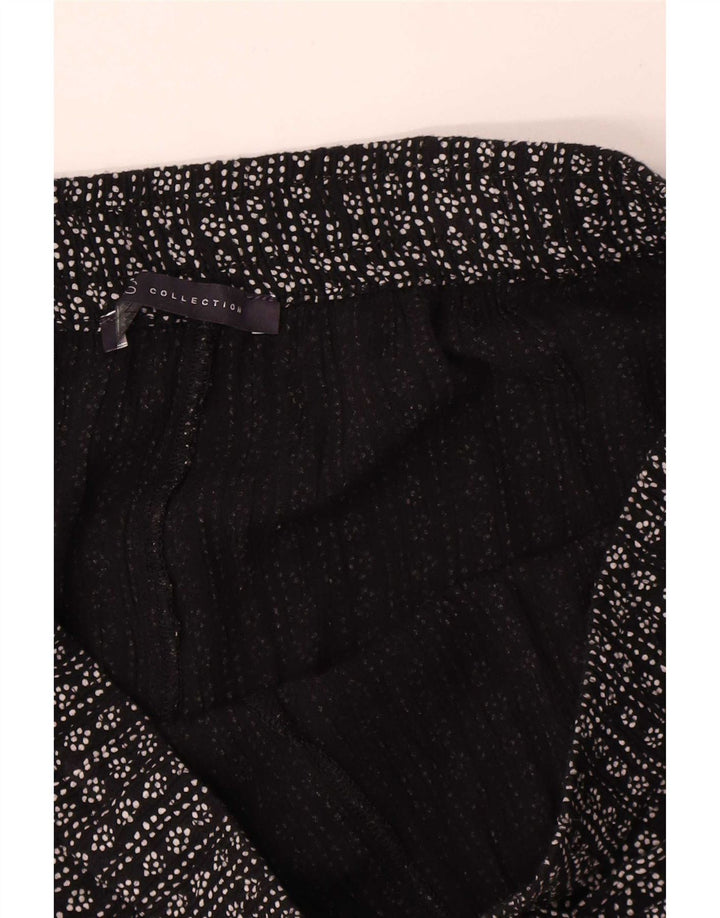 Shorts feminino Marks & Spencer com padrão abstrato Reino Unido 12 médio W34 preto