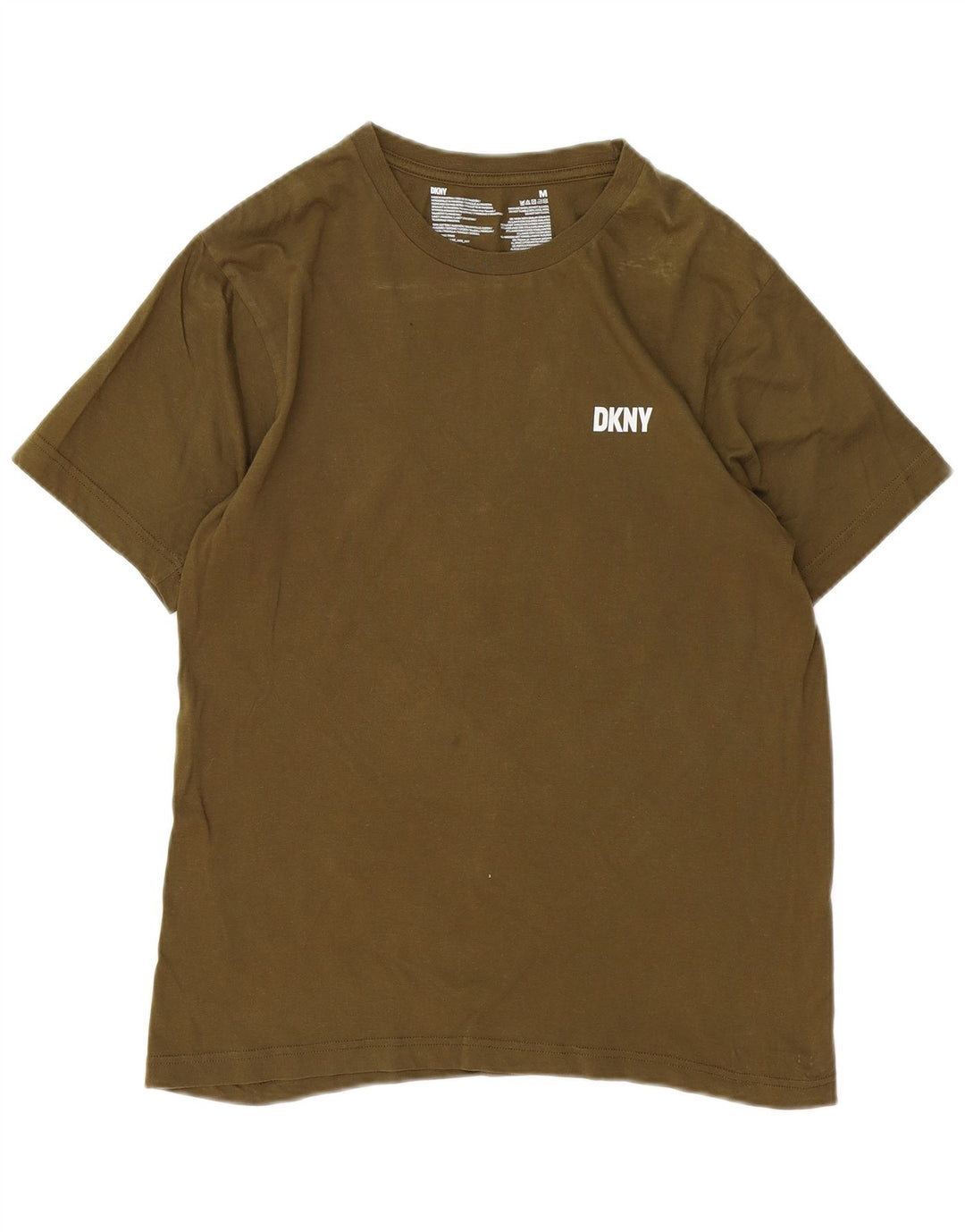 Camiseta masculina DKNY Top médio de algodão cáqui