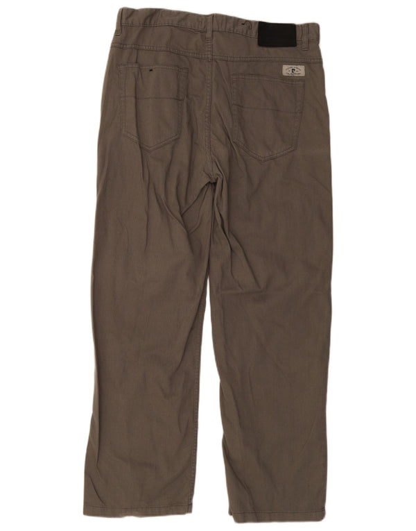 Pierre Cardin Calça masculina reta casual W36 L28 algodão cinza