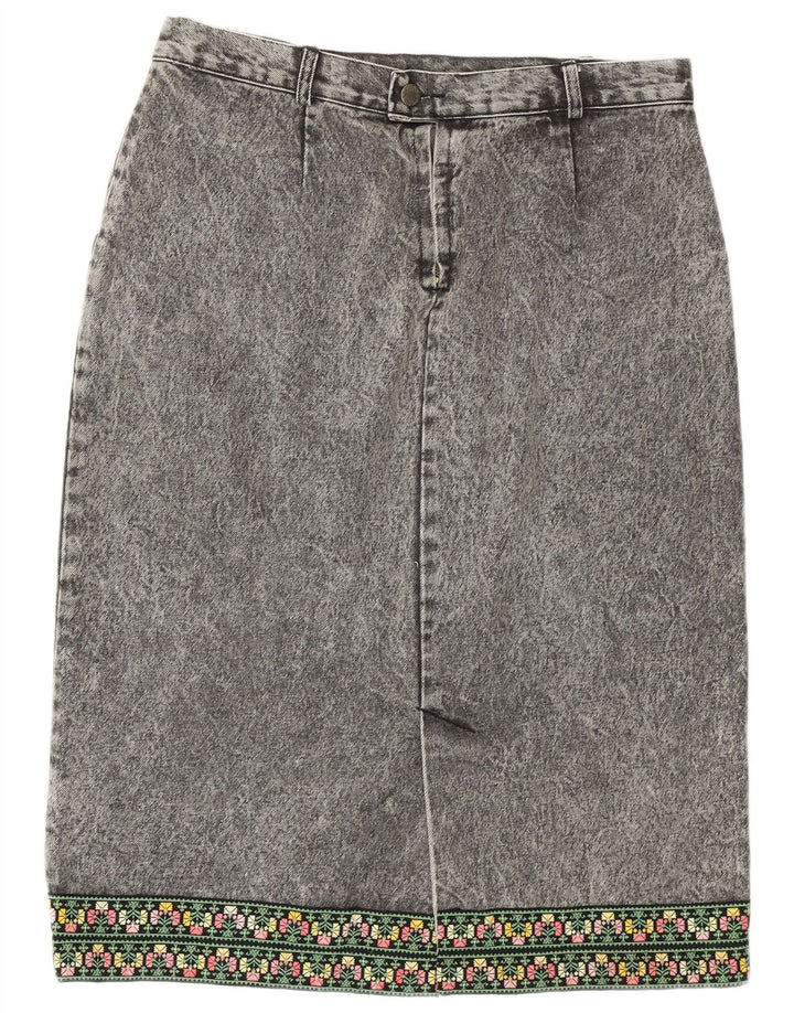 Saia jeans feminina vintage W32 cinza médio