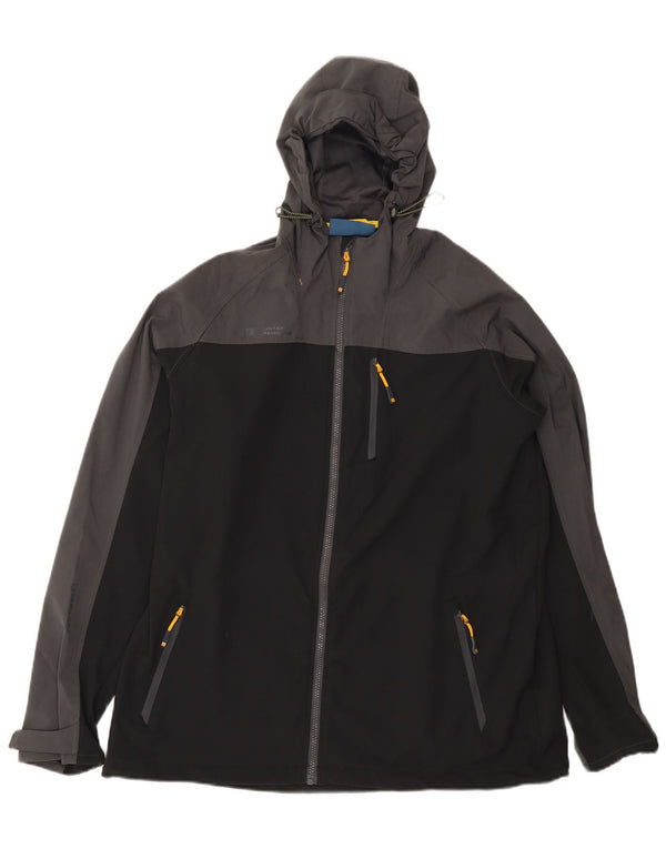 Jaqueta de chuva masculina com capuz Mountain Warehouse Reino Unido 42 XL preto colorblock