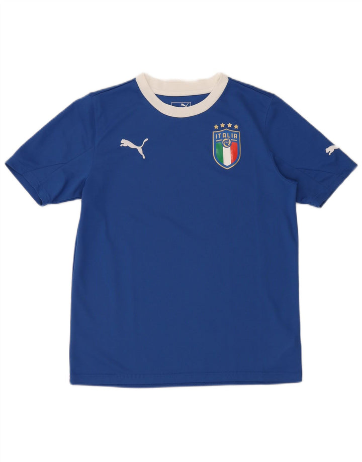 Camiseta Puma Boys Italia Graphic 13-14 Anos Azul Poliéster