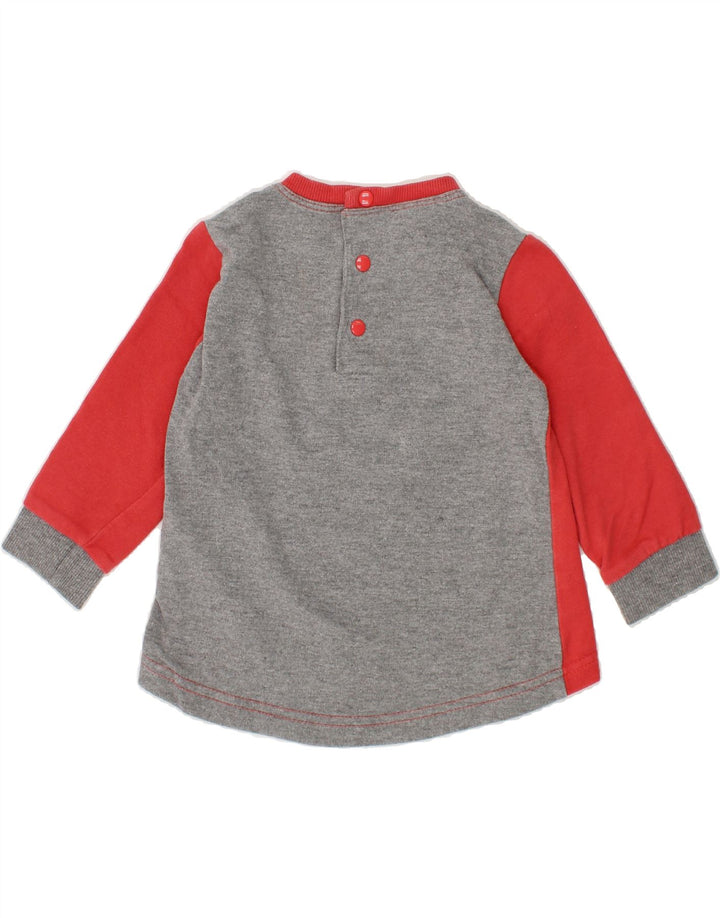 BRUMS Baby Girls Graphic Sweatshirt Jumper 9-12 Months Red Colourblock Vintage Brums and Second-Hand Brums from Messina Hembry 