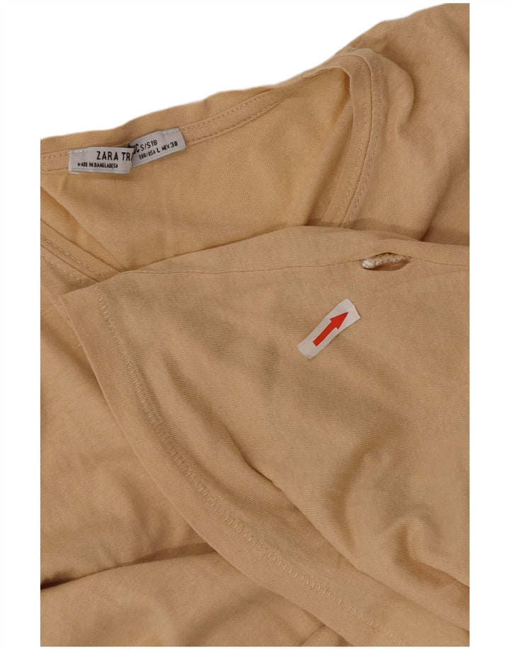 Camiseta feminina Zara UK 16 grande bege