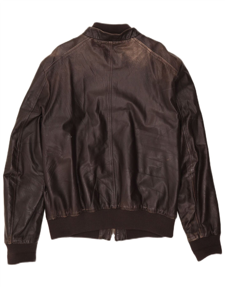 Jaqueta de couro masculina Antony Morato Reino Unido 40 grande couro marrom