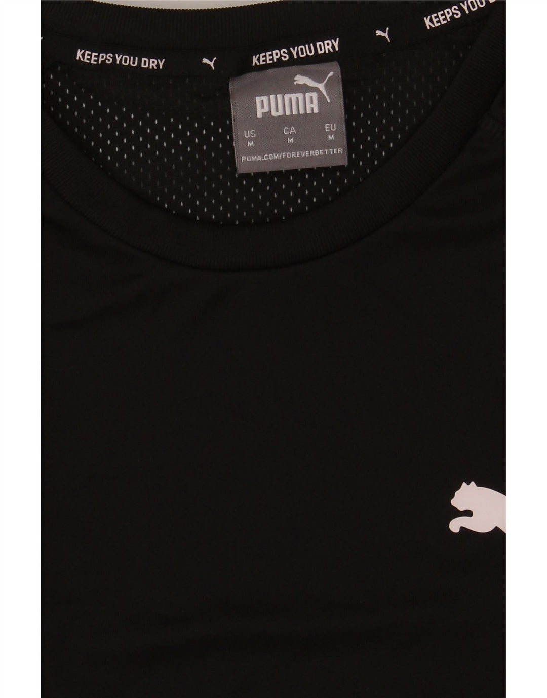 PUMA Mens T-Shirt Top Medium Black Vintage Puma and Second-Hand Puma from Messina Hembry 