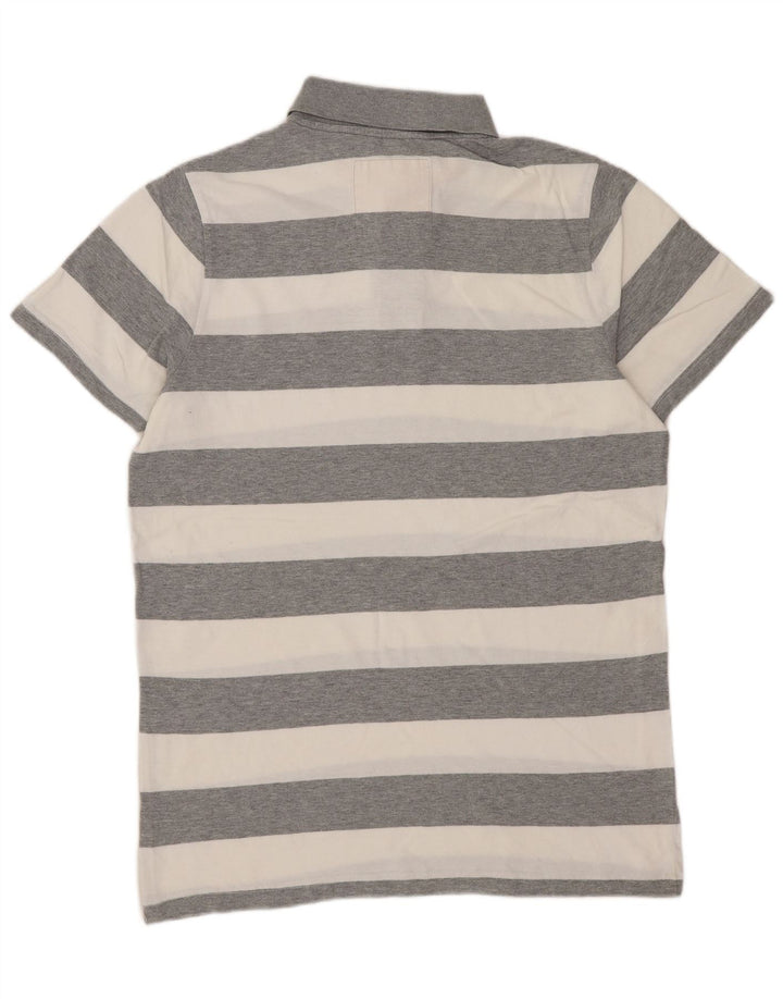 Camisa polo masculina Hollister listrada cinza médio