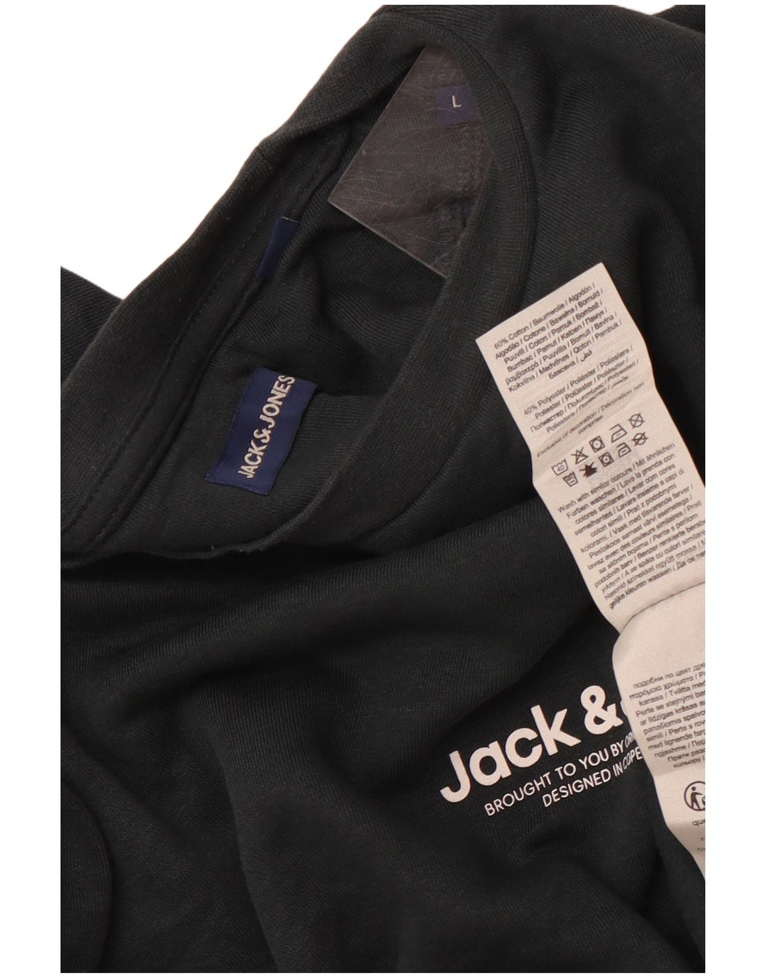 JACK & JONES moletom masculino jumper grande algodão cinza