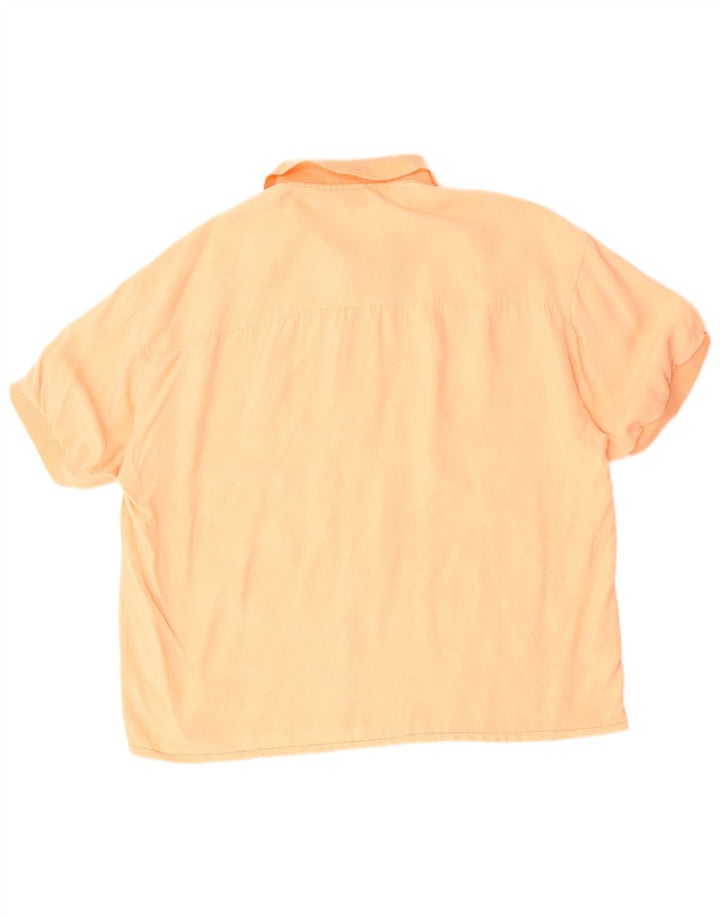 Pulôver masculino vintage de manga curta XL laranja seda