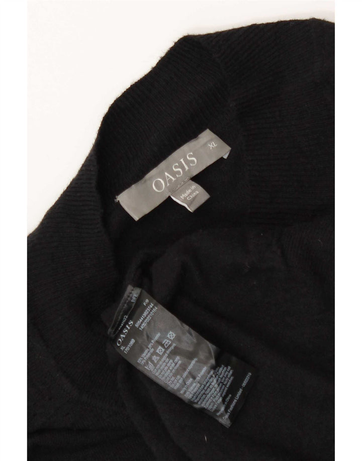 Suéter feminino Oasis com gola alta e gola tartaruga Reino Unido 18 XL preto viscose