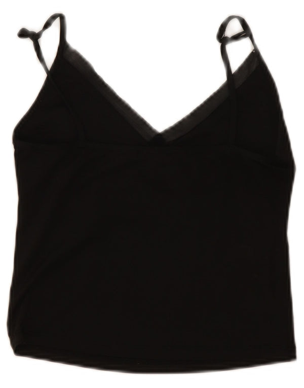 Zara Womens Crop Cami Top Reino Unido 8 Pequeno Preto