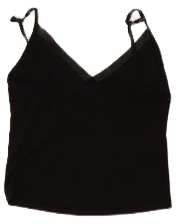 Zara Womens Crop Cami Top Reino Unido 8 Pequeno Preto