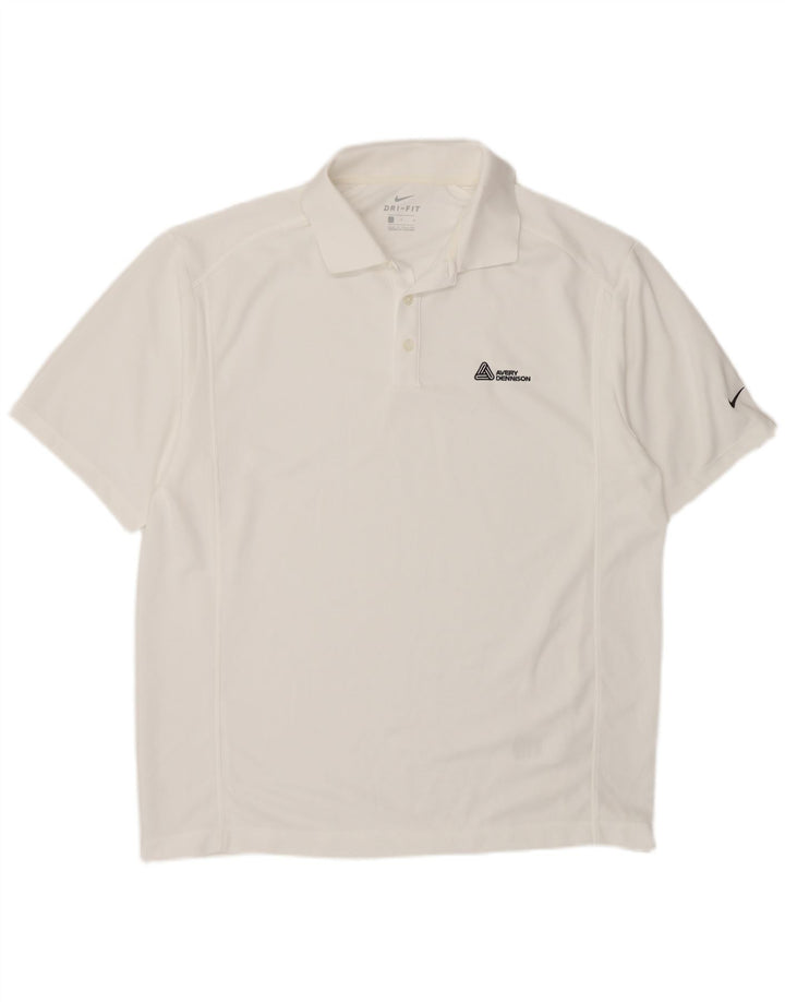 Camisa polo masculina Nike Dri Fit grande poliéster branco