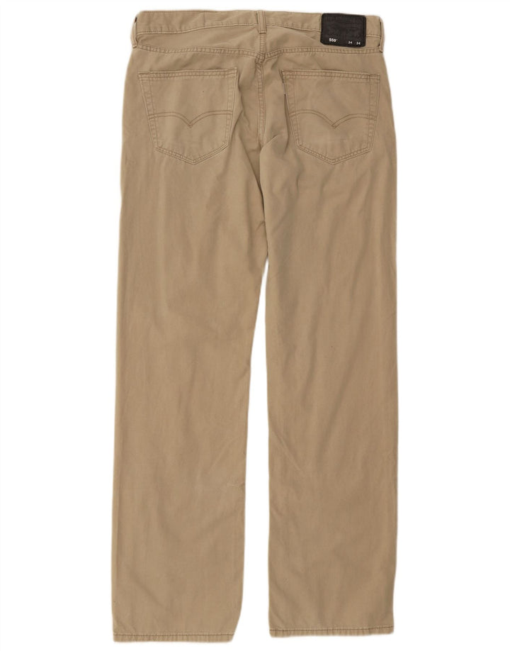 LEVI'S Calça masculina 559 reta casual W34 L34 algodão bege