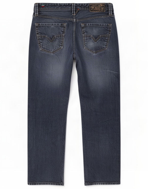 Diesel Mens Larkee Regular Straight Jeans W30 L30 Azul Algodão