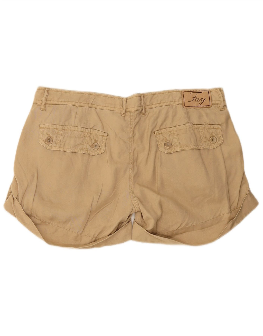 Shorts Chino Feminino FAY W29 Médio Bege Lyocell