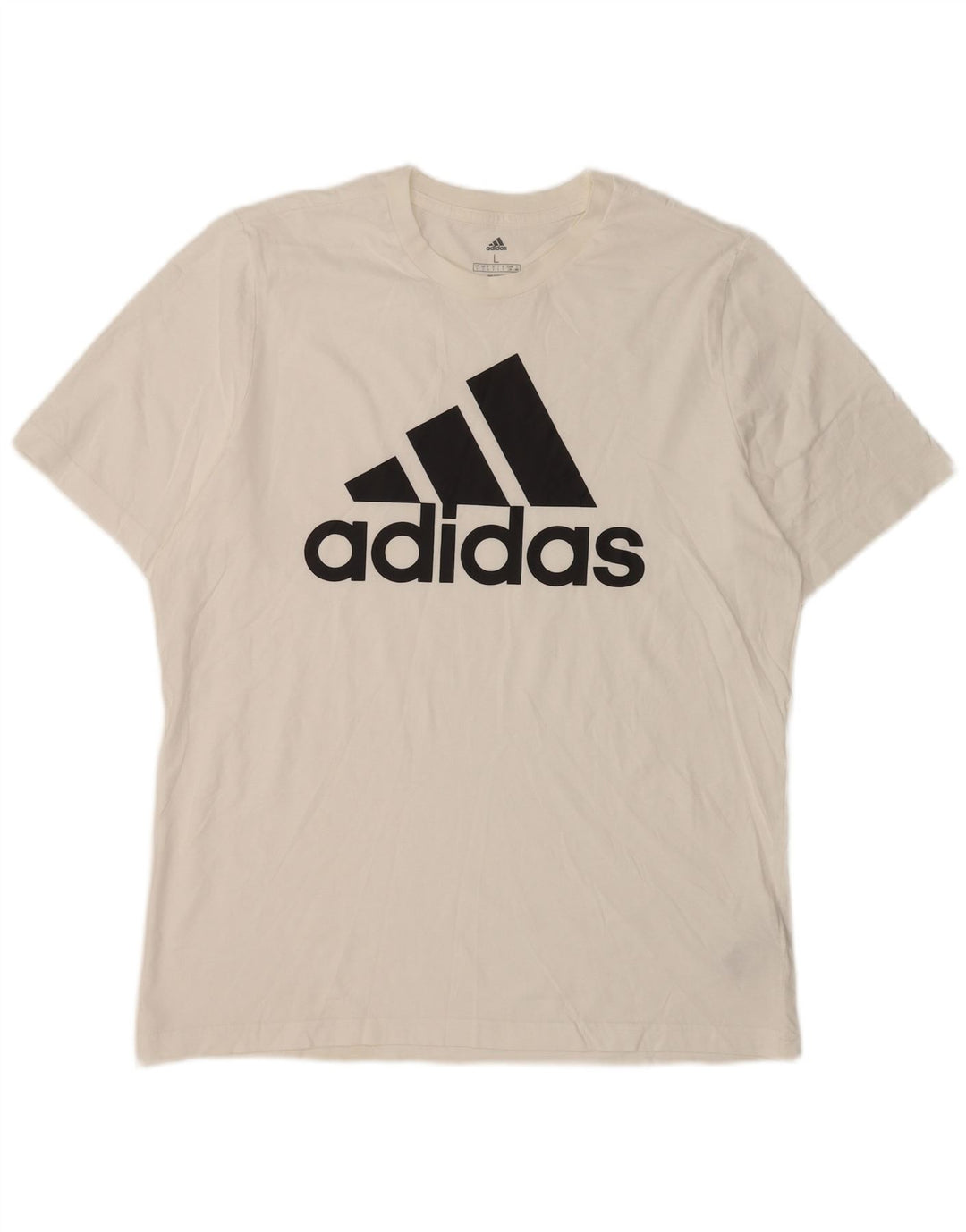 ADIDAS Mens Graphic T-Shirt Top Grande Algodão Branco