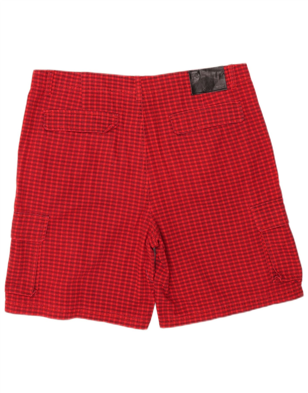 Shorts Cargo Masculino Converse W38 XL Poliéster Xadrez Vermelho